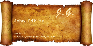Jehn Géza névjegykártya